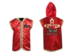 Kanong Custom Boxing Hoodies / Walk in Hoodies : Red Lai Thai